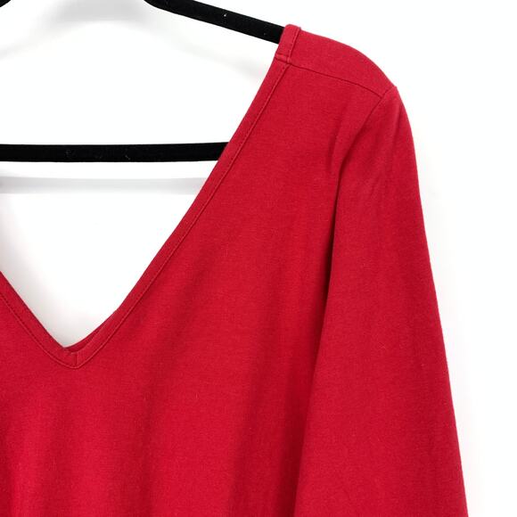 Torrid V-Neck Long Sleeve Bodysuit Womens Size 3X Red Stretch - Picture 3 of 5